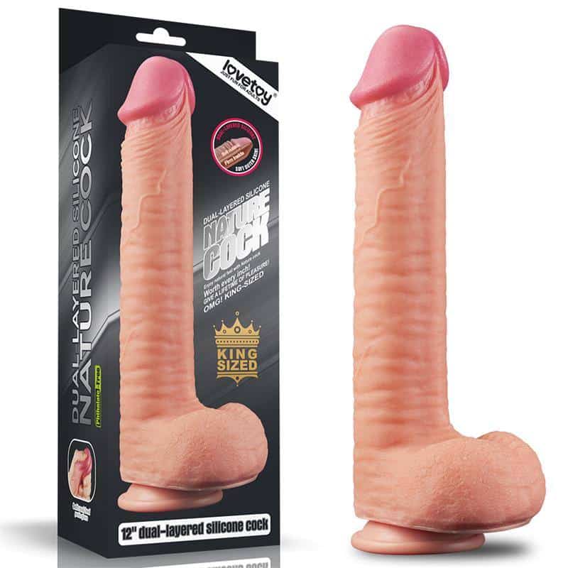 Dildo Nature 12 Dual Layer Natural Dildo Nature 12 Dual Layer Natural