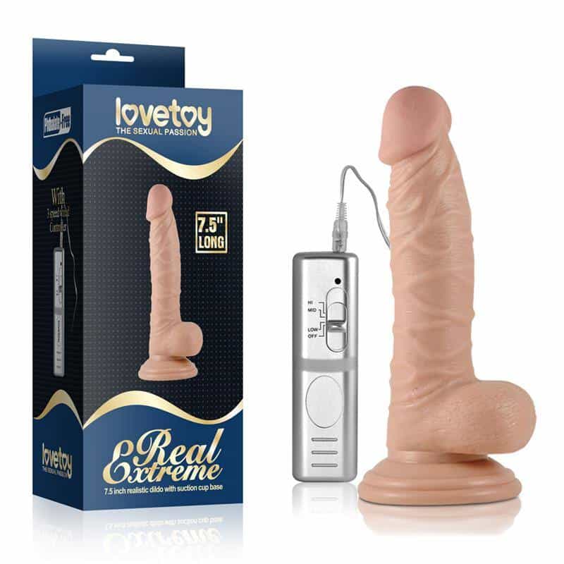 Real Extreme Vibrating Dildo 7.5 Natural Real Extreme Vibrating Dildo 7.5 Natural