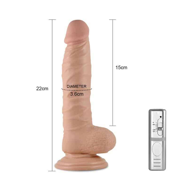 Real Extreme Dildo with Vibration 8.5 Natural Real Extreme Dildo with Vibration 8.5 Natural