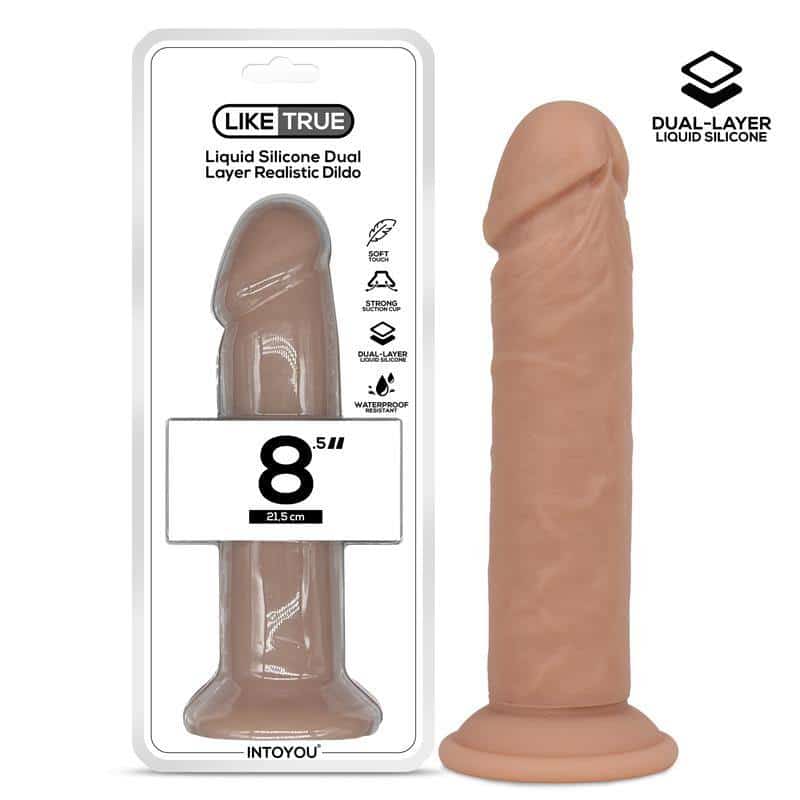 Realistic Dildo Liquid Silicone Dual Layer 8.5