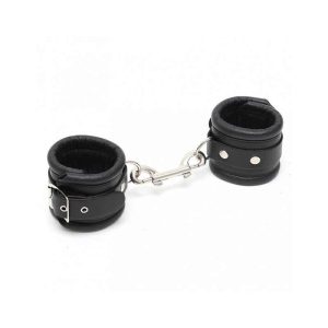 Ankle Straps Leather Black 7cm