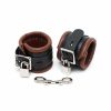 Ankle Cuffs Leather Black and Brown 7cm Locks