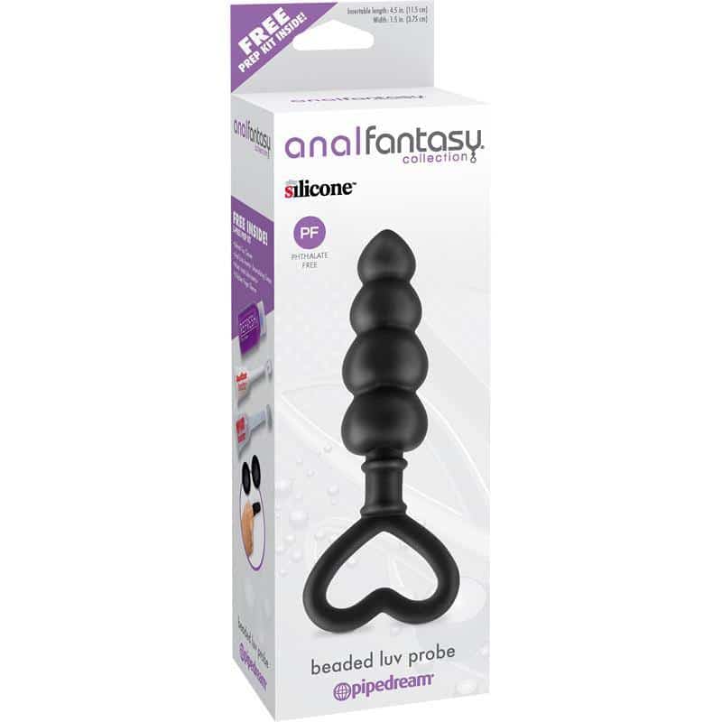 Anal Beaded Luv Probe Stimulator Black Anal Beaded Luv Probe Stimulator Black