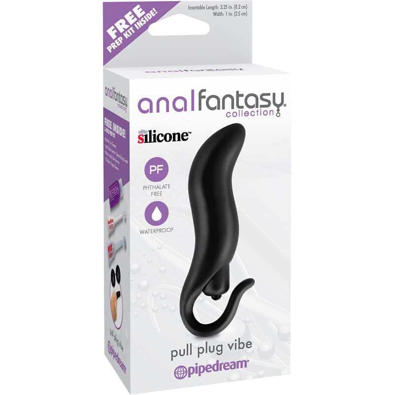 Anal Stimulator with Vibration Pull Plug Vibe Black Anal Stimulator with Vibration Pull Plug Vibe Black