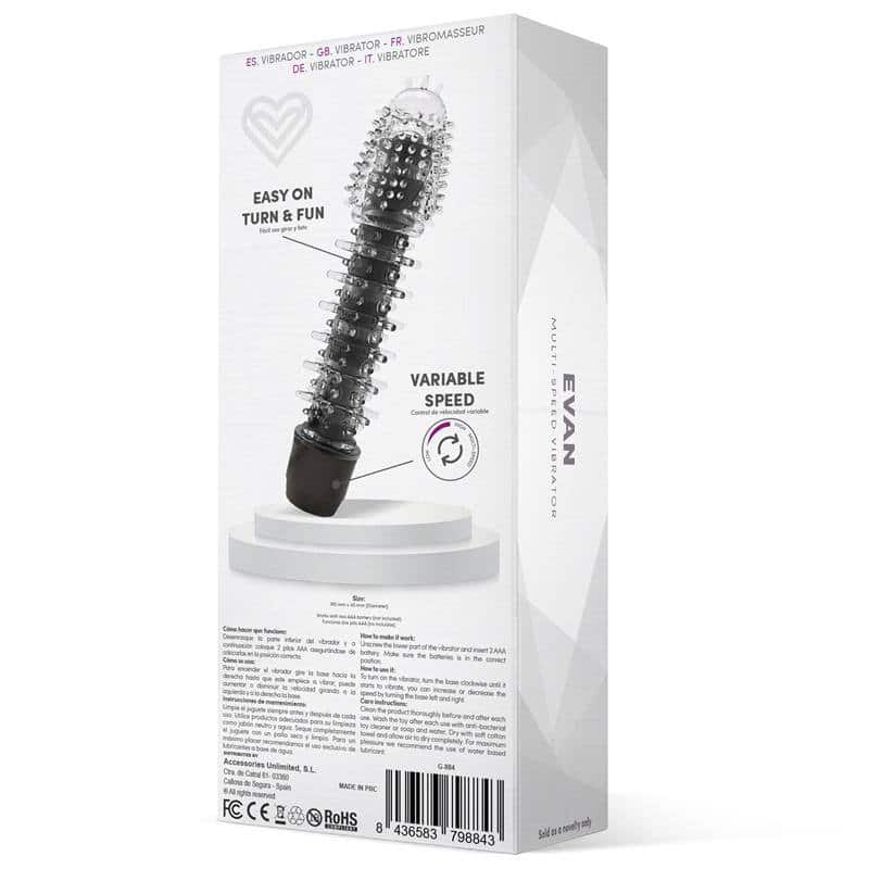 Evan Vibrator Multi Speed Black Evan Vibrator Multi Speed Black