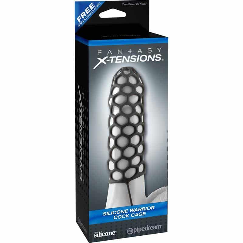 Fantasy X-tensions Silicone Warrior Cock Cage-Black Fantasy X-tensions Silicone Warrior Cock Cage-Black