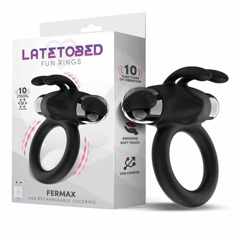 Fermax Vibrating Ring with Bunny USB Silicone Black