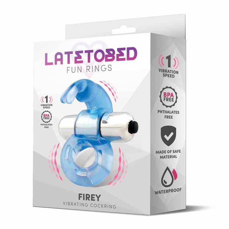 Firey Vibrating Ring with Blue Bunny Firey Vibrating Ring with Blue Bunny
