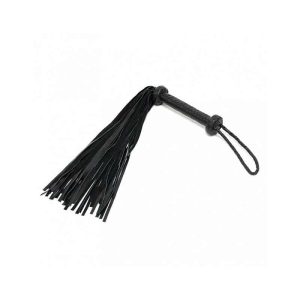 Braided Leather Flogger Black