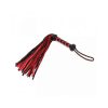 Braided Leather Flogger Black Red
