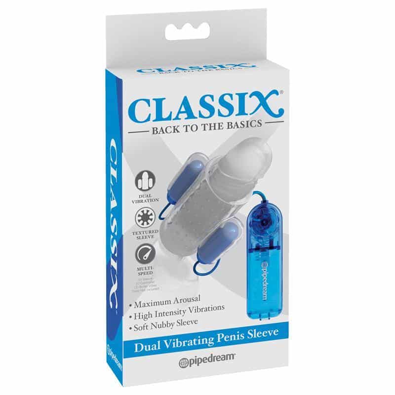 Double Penis Vibrating Transparent Sleeve Double Penis Vibrating Transparent Sleeve
