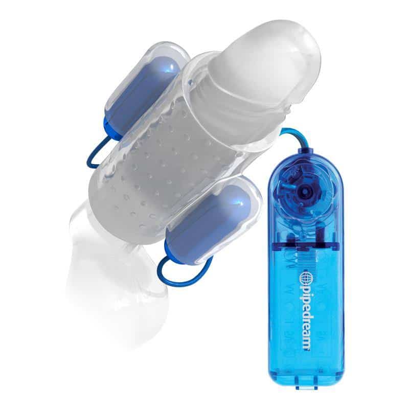 Double Penis Vibrating Transparent Sleeve