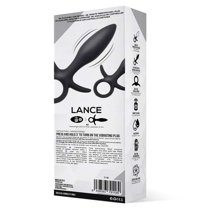 Lance Plug Anal Remote Control Liquid Silicone USB Lance Plug Anal Remote Control Liquid Silicone USB