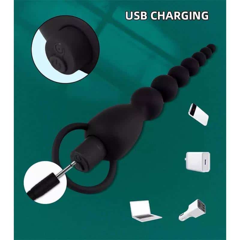 Marbe Anal Chain with Vibration USB Silicone Marbe Anal Chain with Vibration USB Silicone