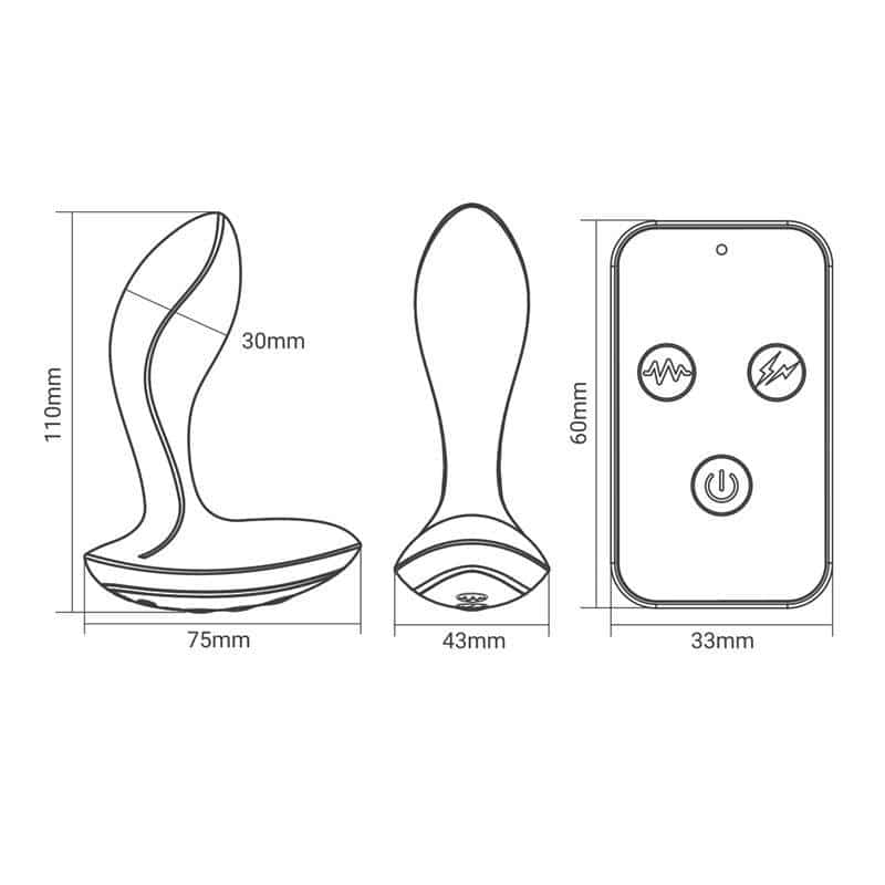 Prostatic Massager with Electro Shock and Vibration with Remote Control Prostatic Massager with Electro Shock and Vibration with Remote Control