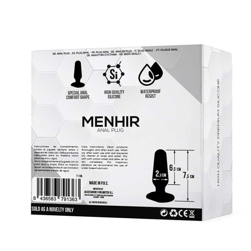 Menhir Plug Anal Silicone Black Menhir Plug Anal Silicone Black