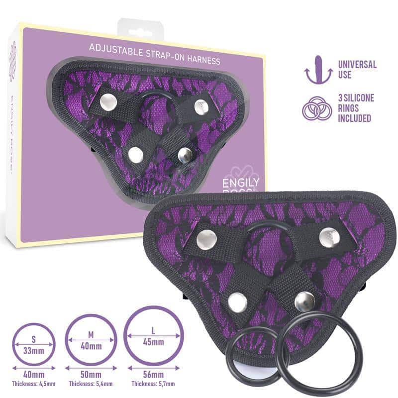 Miley Universal Adjustable 3 Ring Silicone Purple Harness