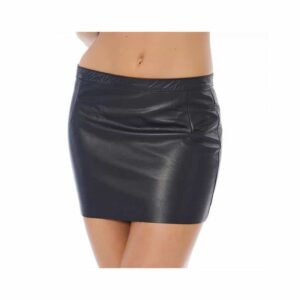 Mini Leather Skirt with Zipper