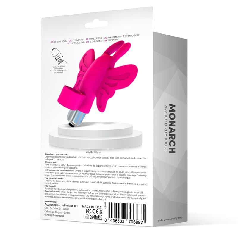 Monarch Butterfly Vibrating Silicone Pink Ball Monarch Butterfly Vibrating Silicone Pink Ball