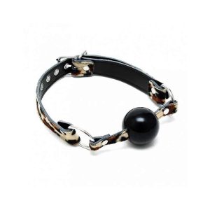 Muzzle with Leopard Print Leather and Silicone 44mm