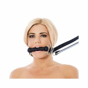 Bit-Shaped Gag with Leather and Silicone Reins