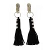 Nipple Clamps Leather Fringe Black