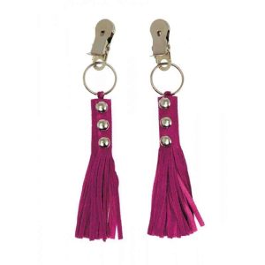 Nipple Clamps Pink Leather