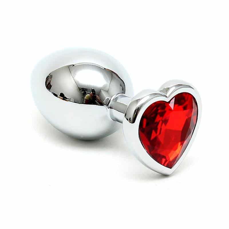 Plug Anal Stainless Steel Crystal Red Heart