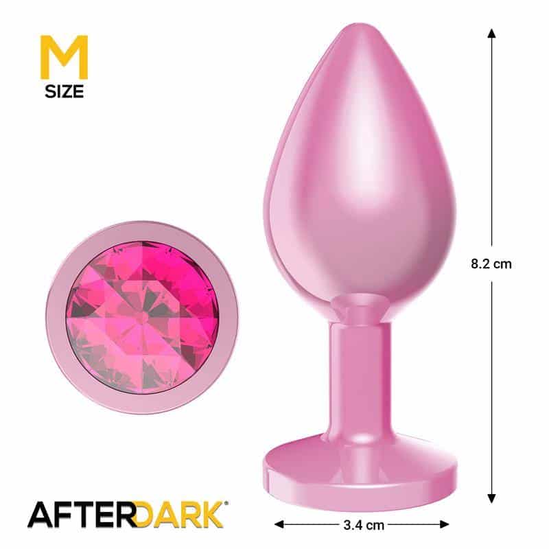 Pink Anodized Anal Plug with Jewel Size M Pink Anodized Anal Plug with Jewel Size M