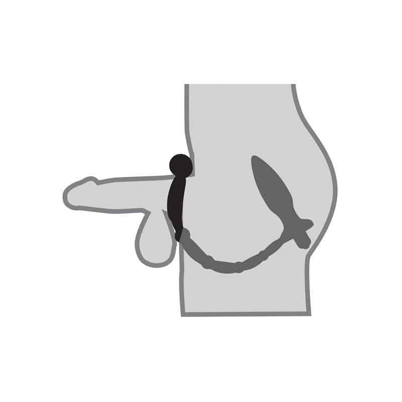Anal Plug with Chain and Vibration Ass-Kicker Black Anal Plug with Chain and Vibration Ass-Kicker Black
