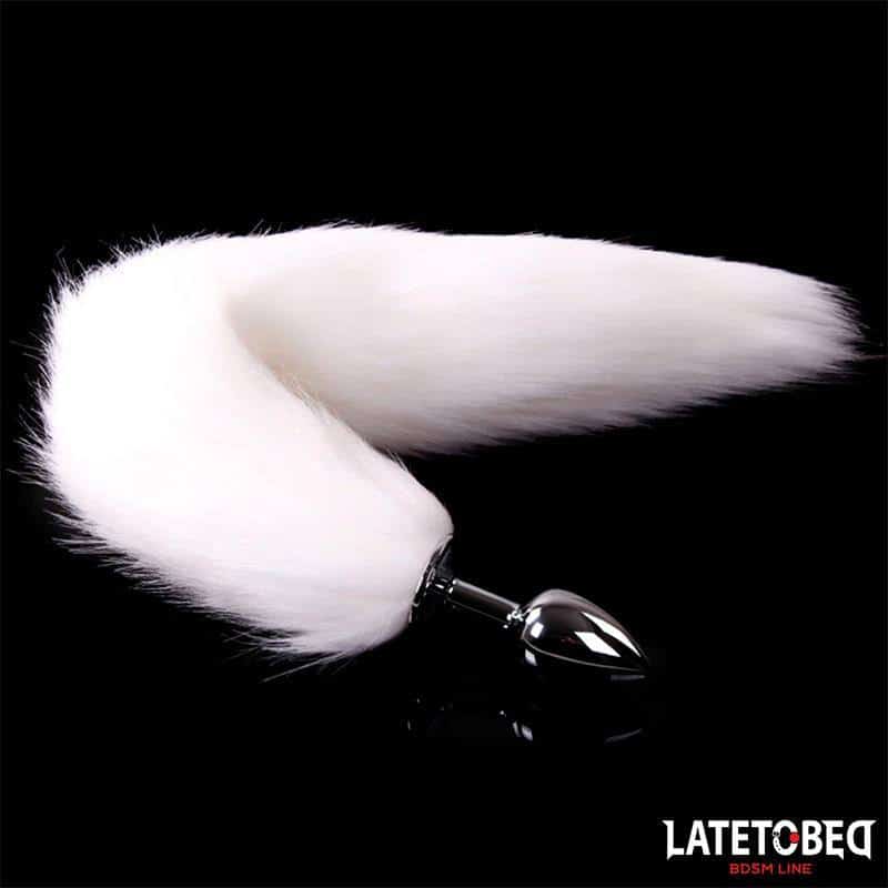 Anal Plug with Tail White 40 cm Anal Plug with Tail White 40 cm