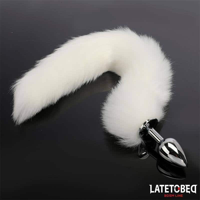 Anal Plug with Tail White 40 cm Anal Plug with Tail White 40 cm