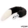Anal Plug with Tail White and Black 40 cm