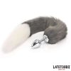 Anal Plug with Tail White and Black 40 cm