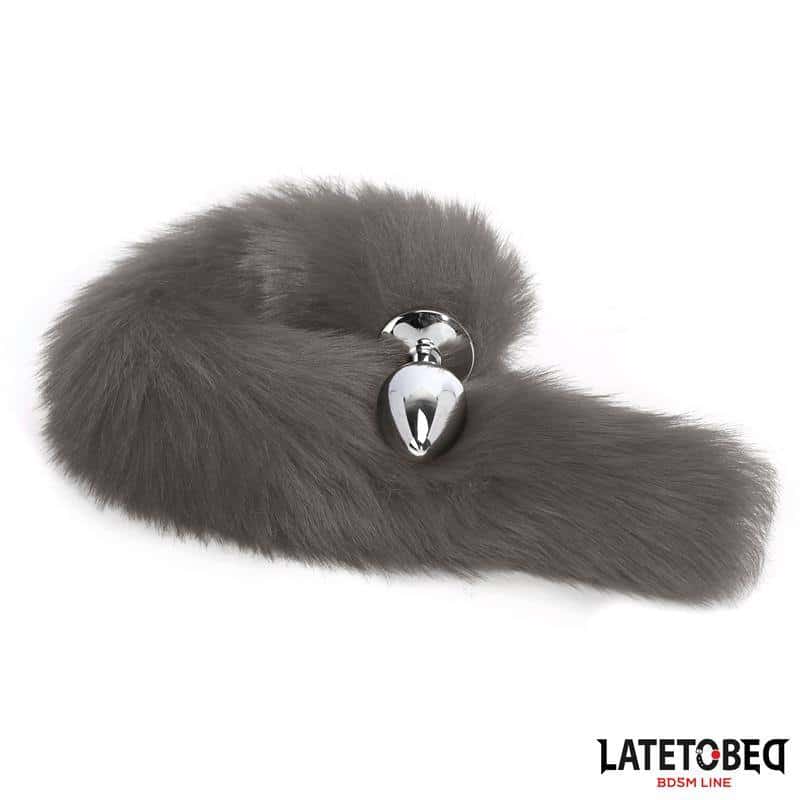 Anal Plug with Grey Tail 40 cm Anal Plug with Grey Tail 40 cm