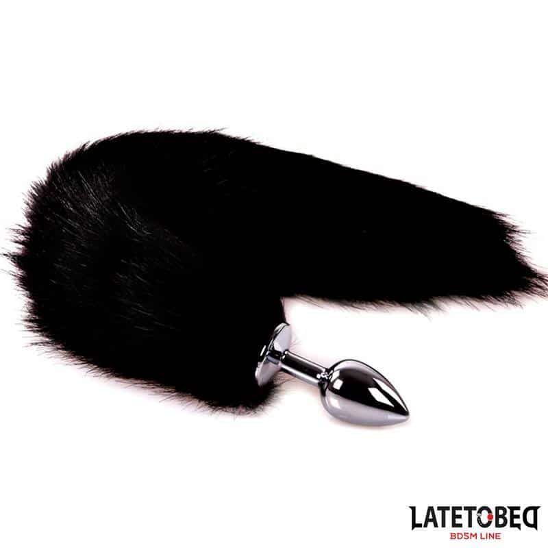 Anal Plug with Tail Black 40 cm Anal Plug with Tail Black 40 cm