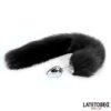 Anal Plug with Tail Black 40 cm