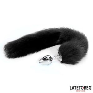 Anal Plug with Tail Black 40 cm