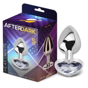 Anal Plug with White Heart Jewel Size S