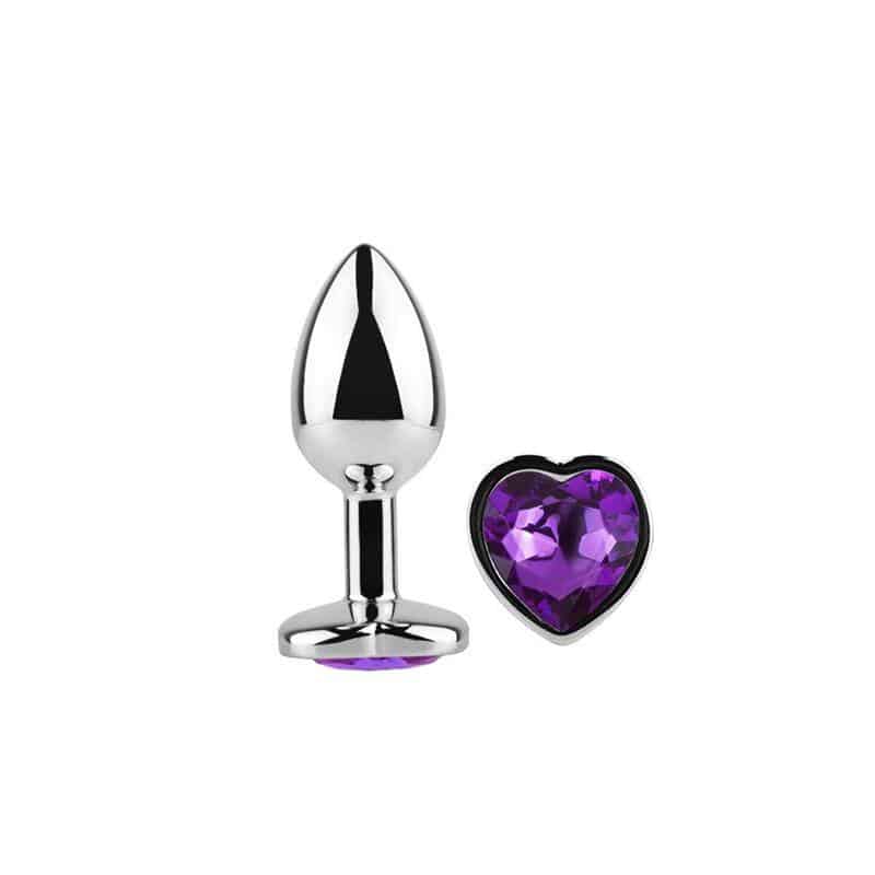 Plug Anal con Joya de Corazón Purple Lavender Talla S Plug Anal con Joya de Corazón Purple Lavender Talla S