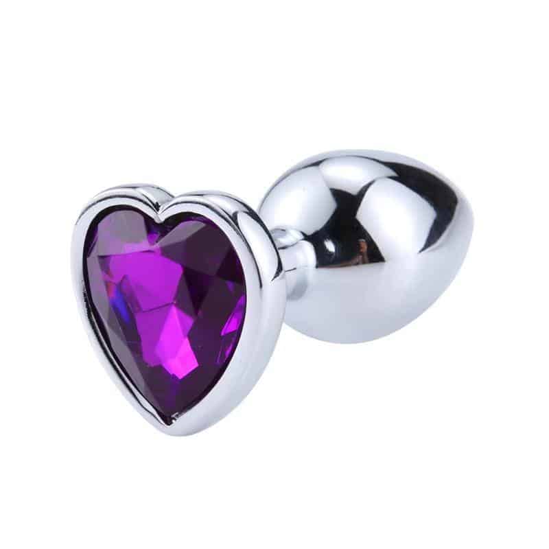 Plug Anal con Joya de Corazón Purple Lavender Talla S Plug Anal con Joya de Corazón Purple Lavender Talla S