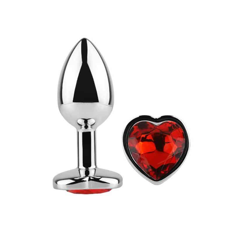 Plug Anal with Heart Jewel Red Scarlet Size M Plug Anal with Heart Jewel Red Scarlet Size M