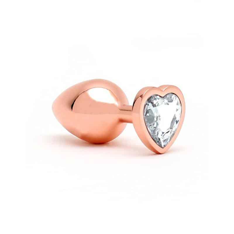 Anal Plug with Heart-Shaped Jewel Pisa Rose Gold Anal Plug with Heart-Shaped Jewel Pisa Rose Gold