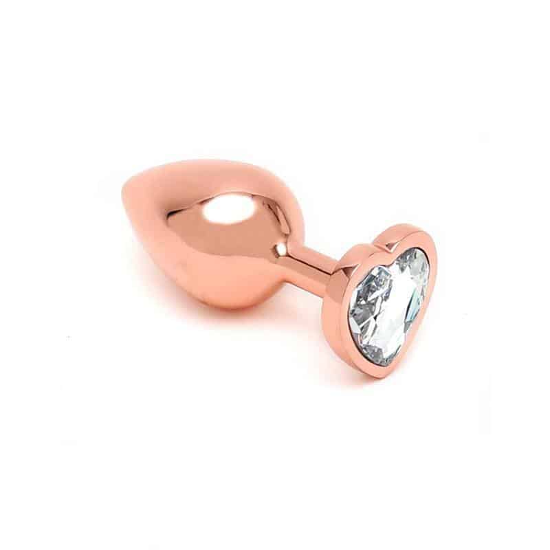 Plug Anal com Joia em Forma de Coração Pisa Rose Gold