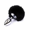 Anal Plug with Black Pompon Size S