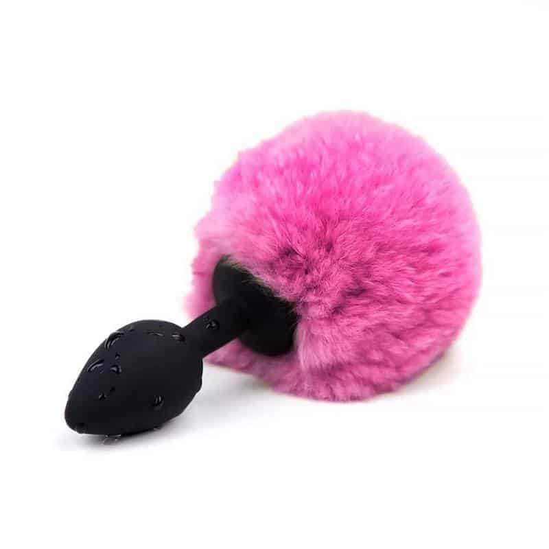 Anal Plug with Pink Pompon Size S