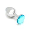 Metal Anal Plug Sofia with Blue Jewel