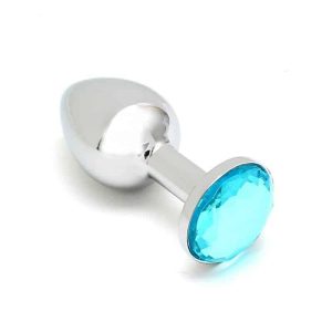 Metal Anal Plug Sofia with Blue Jewel