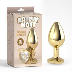 Golden Anal Plug with Jewel Size M