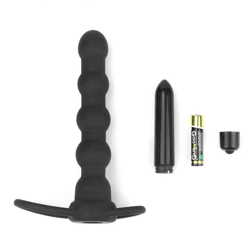 Plug Anal Double Prober with Vibration Black Plug Anal Double Prober with Vibration Black